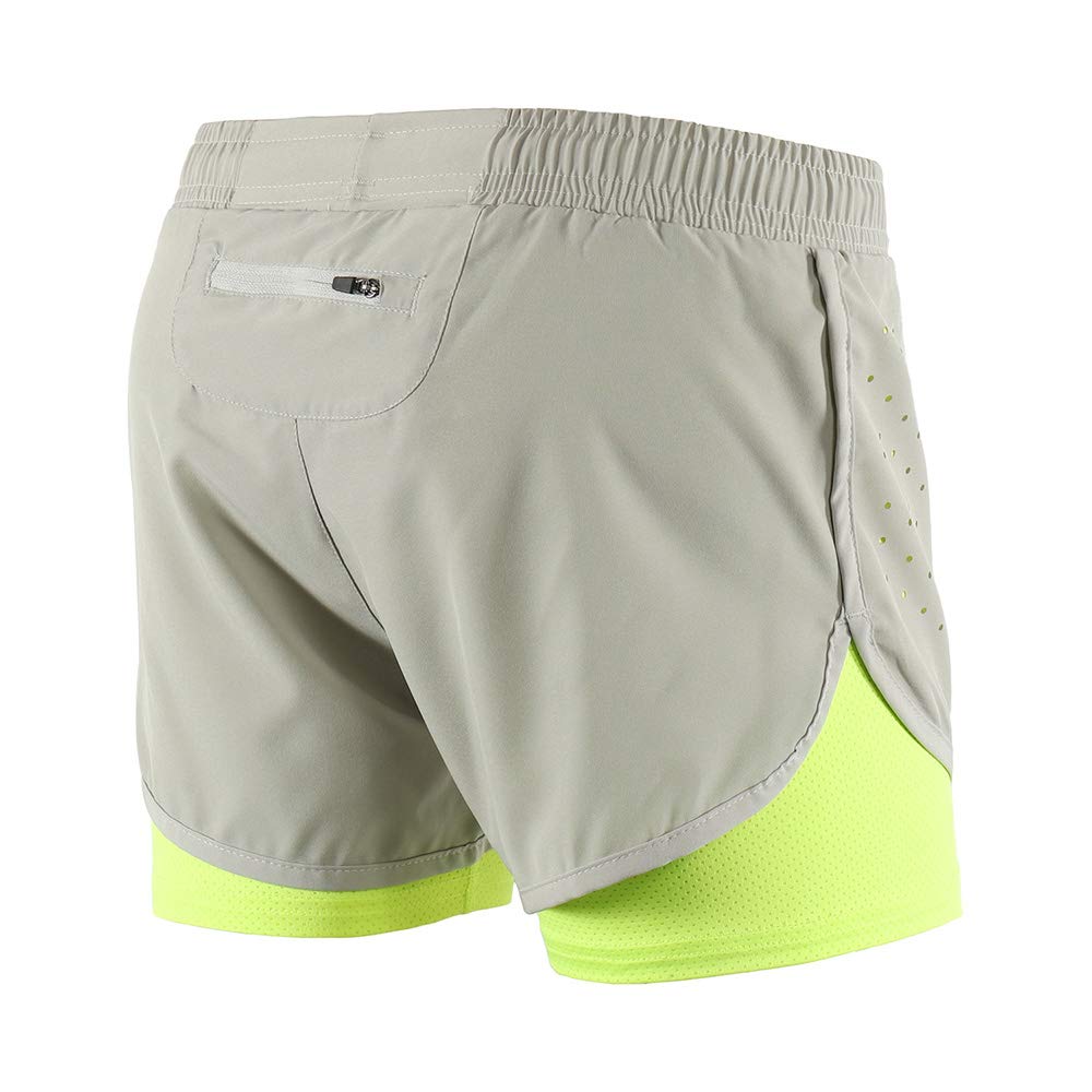 Lixada Short de Course 2 en 1 pour Femme, séchage Rapide, Respirant, entraînement Actif