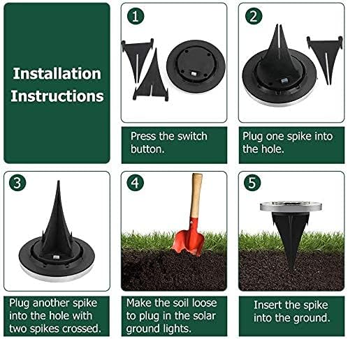 Tysonir Solar Ground Lights,Disk Lights Solar Powered 8 LED ,Outdoor in-ground Solar Lights for Landscape Walkway Lawn Steps Decks, LED lamp, Waterproof(Warm White)