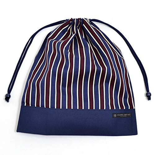 体操服袋 男の子 巾着袋 大 体操服入れ 小学生 お着替え袋 大きめ ブリティッシュストライプ・ボルドー カラフルキャンディスタイル N3346300