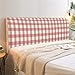 Fansu Copertura Testiera Letto Singolo/Matrimoniale, Plaid Stampa Elastica Antipolvere all-Inclusive Copertura per testiera per Letto, Decorazione per Camera da Letto (Rosa,180cm)