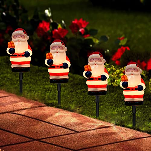 Christmas Decorations Outside, 7Ft Christmas Santa Pathway Stake Lights with