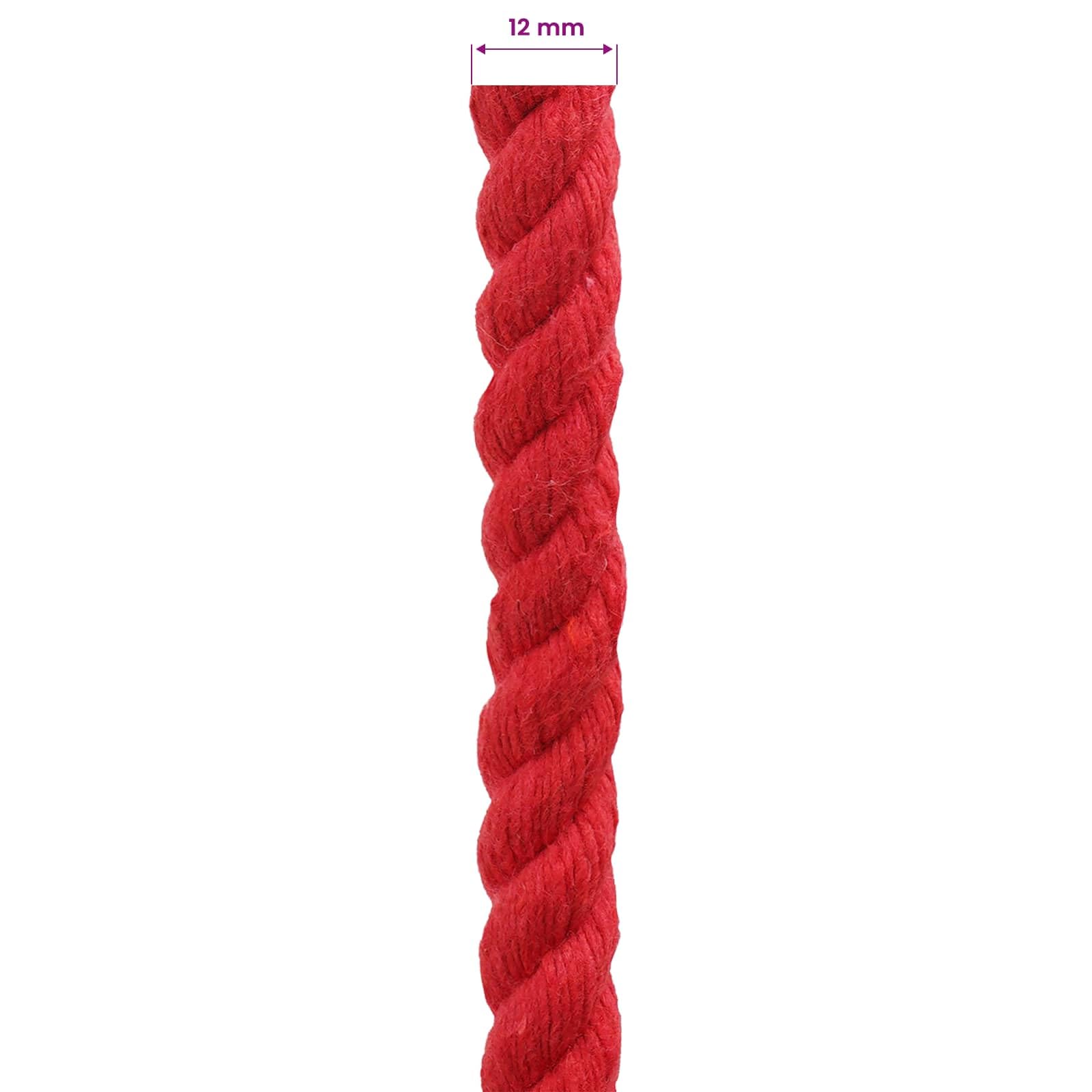 Cuerda de algodón rojo 1,2 x 1,2 x 5000 cm cuerda