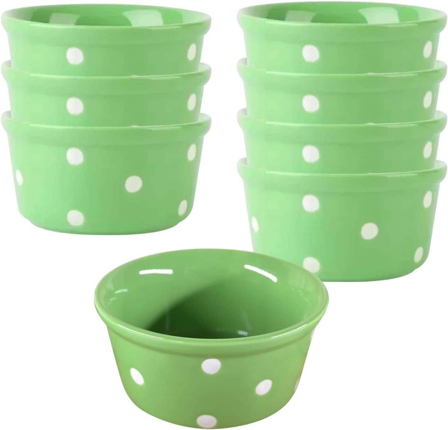 Bol à soupe, bol à riz, bol à déjeuner, ensemble de ramequins, 230 ml, ramequins à crème brûlée, plats à soufflé allant au four, ramequins à soufflé, ramequins for friteuse à air-rouge-lot de 8 ( Colo