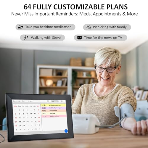 10.1" WiFi Touchscreen Clock for Seniors with 64 Reminders(Black) - Image 5