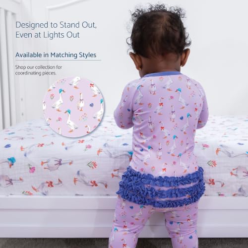 Image of LollyBanks Muslin Crib Sheet, 100% Cotton Fitted Crib Sheets for Girls
