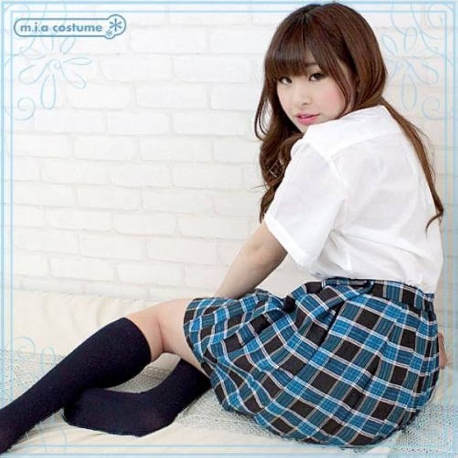 Amazon.co.jp: チェック柄プリーツスカート単品 青ラメ BIG