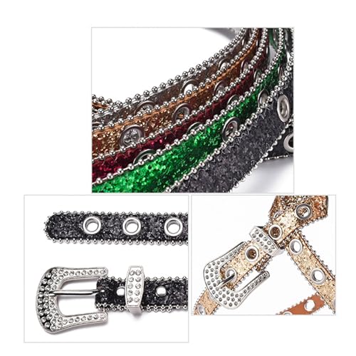 Waist Belt, Multiple Color Waist Belt Shinning Belts for Woman Men Adjustable Pin Buckle Waist Strap for Jeans Dress4
