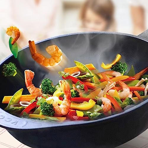 Wok Pan 30cm con tapa de vidrio resistente miniatura 4