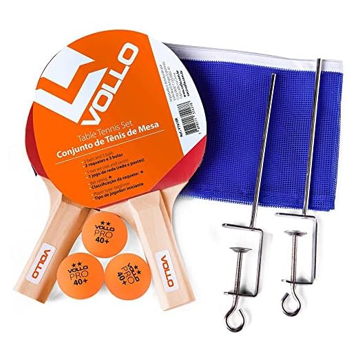 Kit Tênis de Mesa 2 Raq. 3 Bolas e Suporte Vollo Sports