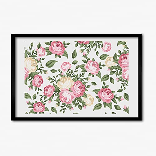 Cadre en bois moderne 60x40 cm floral pour sublimer votre salon