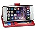 DURARMOR Compatible with iPhone 6S Plus Wallet Case, Compatible with iPhone 6 Plus Red Cartoon Mouse Character Premium Leather Wallet with ID Card Cash Slots Flip Stand Magnetic Closure Carrying Case