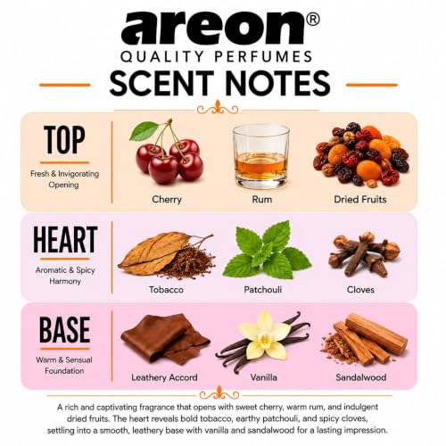 Image of AREON VIP 1 GOLD Car Perfume Spray - 1.7 Fl Oz Glass Bottle Air Freshener - Long-Lasting Fragrance for Car Interior - Premium Auto Air Freshener - Elegant Scent (50ml)