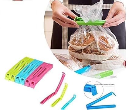 Chirayu Mart Multipurpose Food Snack Plastic Bag Clip Sealer/Packet Sealer Clamps/Manual Vacuum Bag Sealer/Food Pouch Clip/Bag Zipper for Home Kitchen (Multicolor) -18pc - Food Clip Sealer