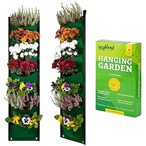 Hanging Vertical Garden Planter 7 Bag Flower Pouch Living Wall Planter Indoor Hanging Herb Garden Planter Garden Wall Plant Wall Pocket Cover