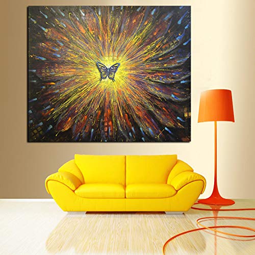 Peinture abstraite tournesol pour illuminer votre décoration murale de chambre ou bureau