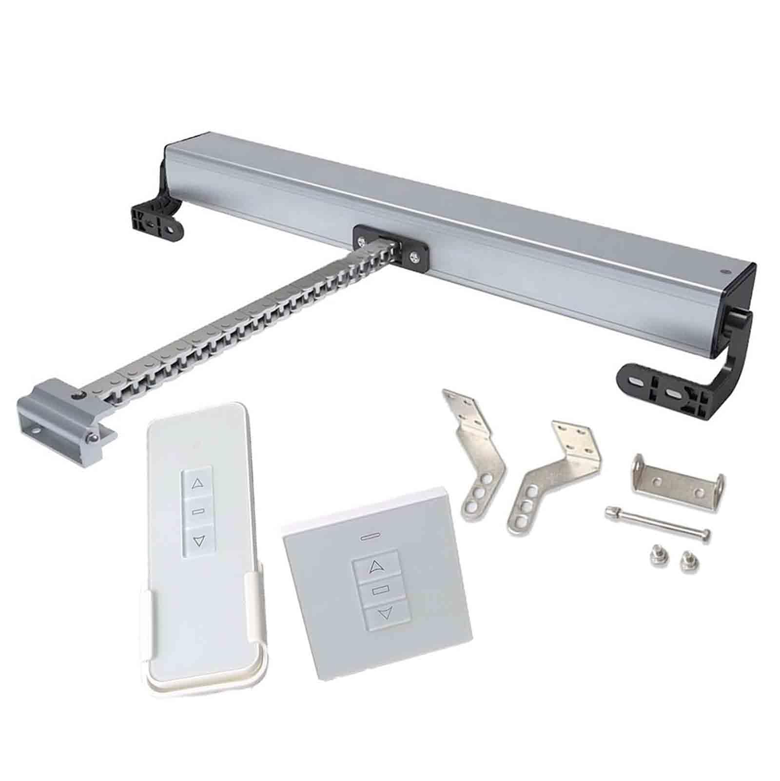 Abridor automático de ventanas con interruptor de pared y control remoto, abridor de ventilación motorizado y cierre para ventanas abatibles y tragaluces, carrera de 800 mm