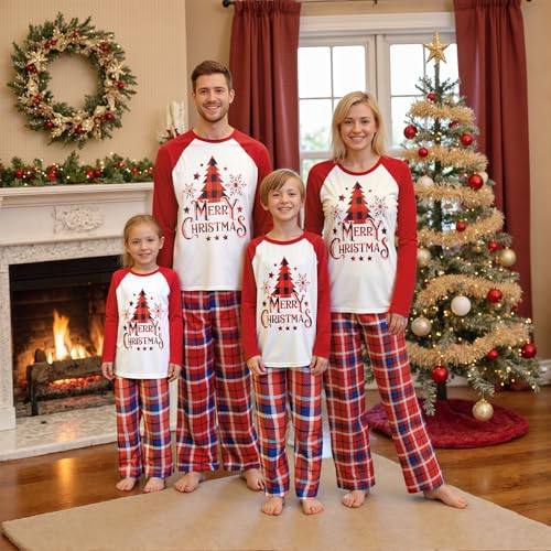 WephuPSho Family Christmas Pjs Matching Sets Baby Christmas Matching Jammies for Adults and Kids Holiday Xmas Sleepwear Set3