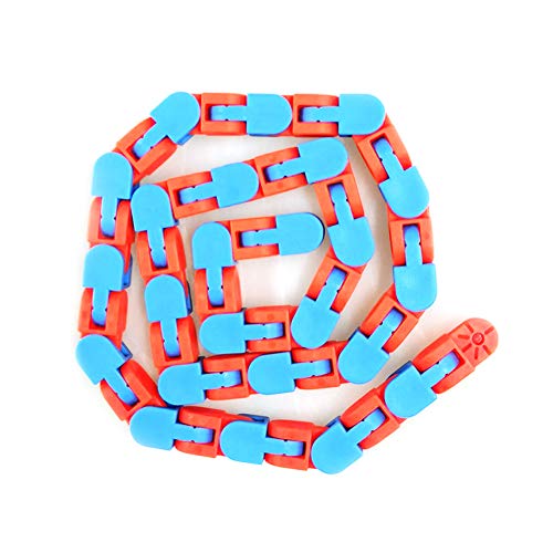 1PC Fidget Toys 48 Links Wacky Track Toys Stress Relief Wacky Tracks Finger Sensory Toy Snap and Click 48 Links for Autism ADHD Kids Adults School