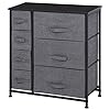 HOMCOM ladekast opbergkast met 7 opvouwbare stoffen lades metalen frame + hout + vliesstof grijs 63,5 x 30 x 71 cm