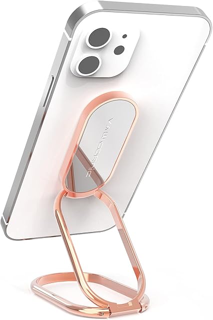 VAWcornic Phone Ring Holder, 540° Dual Direction Rotating Metal Phone Stand Phone Grip for Smartphone (iPhone, Samsung, HUAWEI), Tablet, Kindle, Switch, Compatible with Magnetic Car Mount, Rose Gold