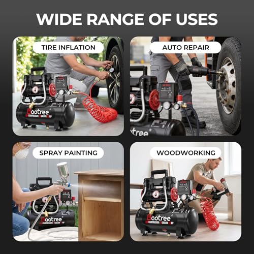 Ultra Quiet 1.2HP Air Compressor with Wheels