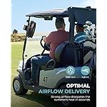 xasla 10000mAh Portable Clip on Fan, 9.8 inch* 8 inch,Rechargeable Battery Operated Fan, 24 Hours Work Time, Quiet USB Fan, 4 Speeds Personal Fan, Ideal for Outdoor Camping Golf Cart Home Office Black - Image 2