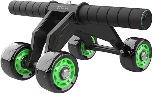 4-Wheel Ab Roller – Abdominal Exercise Wheel with Knee Mat for Core Workout, Home Gym Fitness Equipment for Abs, Six Pack Trainer for Men Women