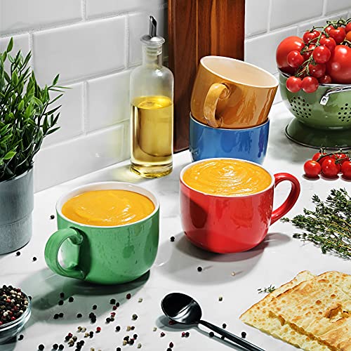 Setof4jumbo18ozwidemouthsoupcerealceramiccoffeemugsclassic  Urban Country Home Decor Set of 4 jumbo 18oz wide mouth soup cereal ceramic coffee mugs classic  urban country home decor