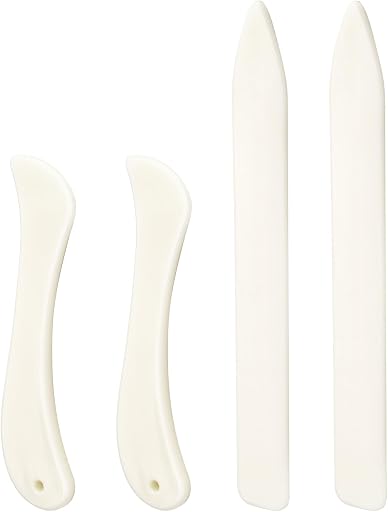 WONVOC 4 Pcs Bone Folders, Crease Makers, Scoring Tool, Bone Folder Tool | Plastic Bone Folder, Folding Bookbinding Tool, Origami Tools for Paper Crafting Quilting Leathercraft Bookbinding