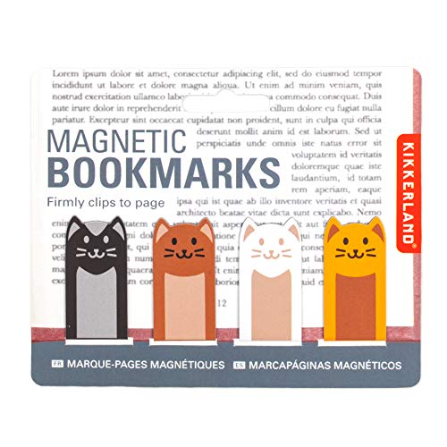 Kikkerland Magnetic Bookmarks Cats Novelty Page Markers