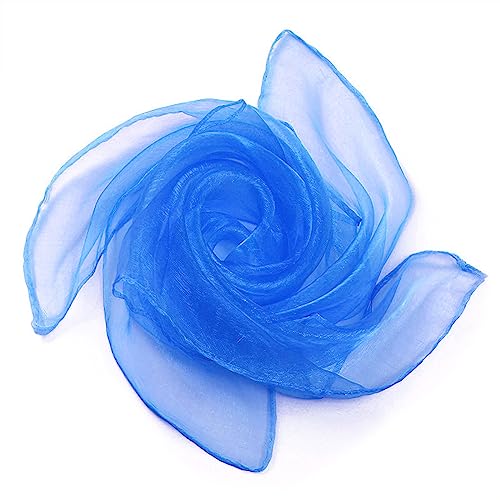 Grantop 8 Stück Square Jongliertücher Set, Standard blau Bunte Tücher, 60 * 60 cm Tanz Tücher Bunte Chiffontücher, Rhythmik Spieltücher für Kindergarten Kinder Party-Aktivitäten Kindershow