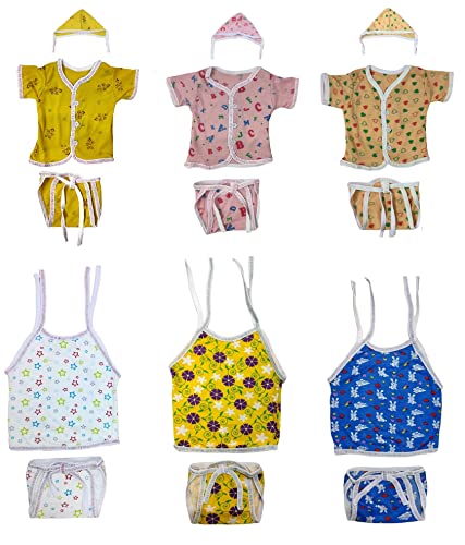 Image of TANGY Adorable Newborn Dress with Built-in Mittens for Extra Warmth and Style Top Set (Pack of 3)