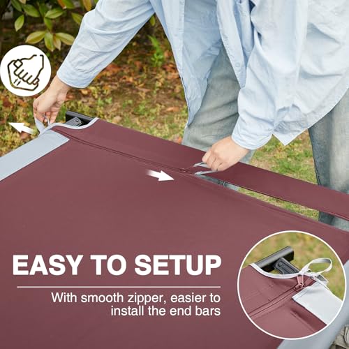 Image of EVER ADVANCED Extra Wide Camping Cot for Adults Oversized XXL Sleeping Cots Folding Cot Bed with Carry Bag, 84.3 inch L x 41.9 inch W, Support to 550 lbs