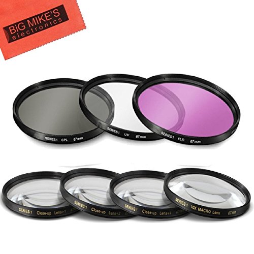 67mm Multi-Coated 7 Piece Filter Set Includes 3 PC Filter Kit (UV-CPL-FLD-)