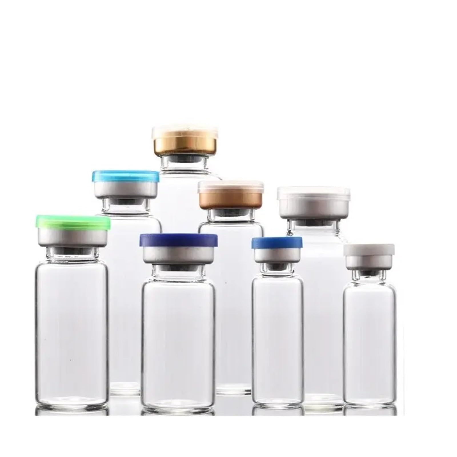 100 Stück Fläschchen mit Deckel, Glasflaschen(2ml/13mm)