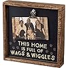 Primitives by kathy 103595 inset box photo frame 8 square wags wiggles  urban country home decor