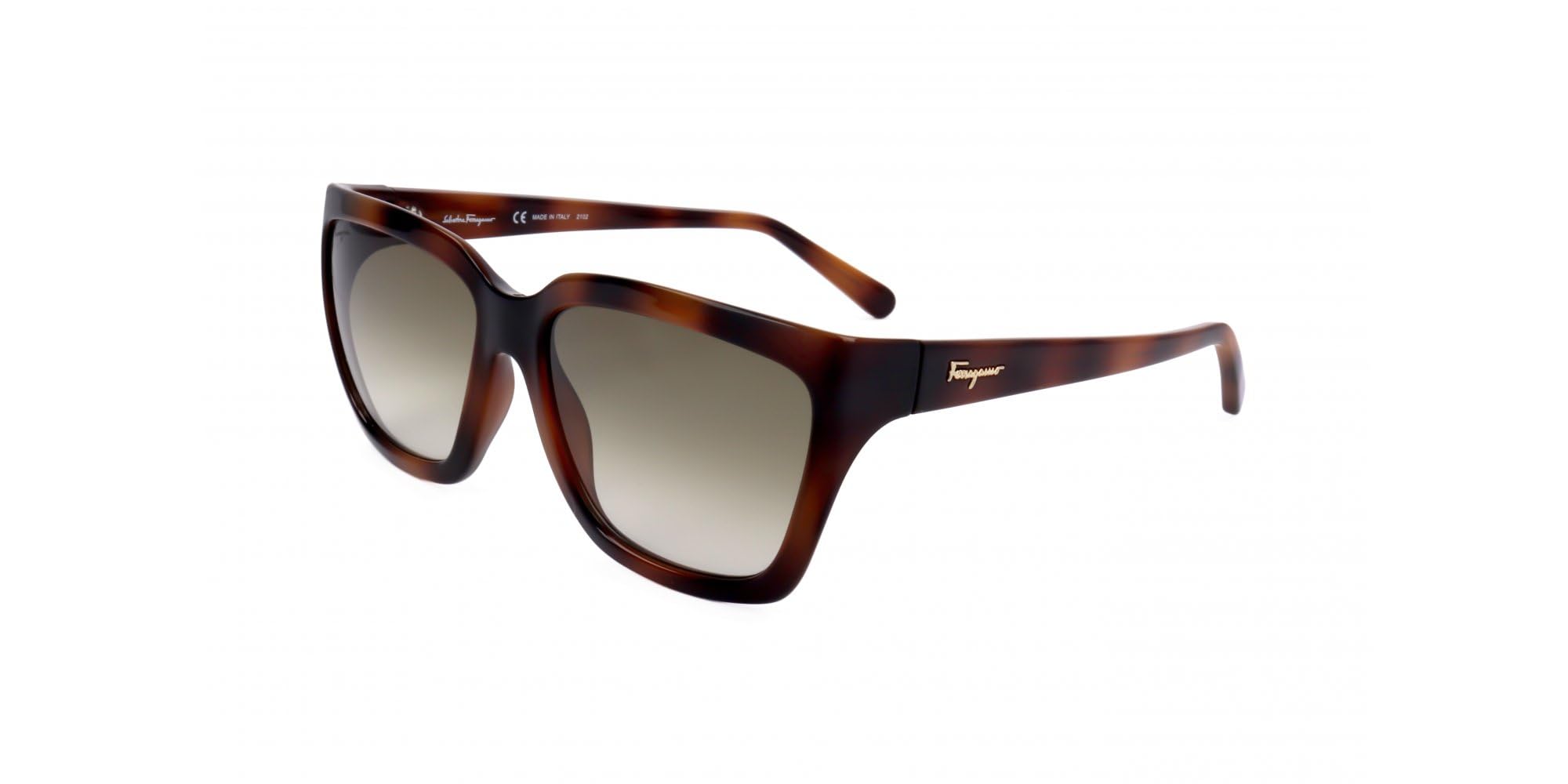 Amazon.com: Salvatore Ferragamo Sunglasses Square Full Rim, Havana