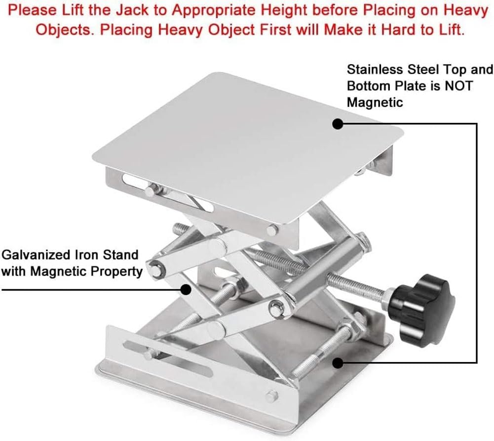 Mesa de elevación manual, plataforma de elevación de tijera de acero inoxidable para coches RC y laboratorio, alta capacidad de carga, 30 x 30 cm