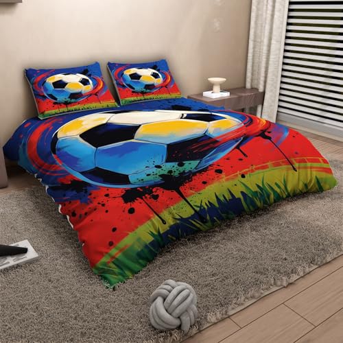 Housse de couette foot 240x260 en microfibre douce avec zip invisible
