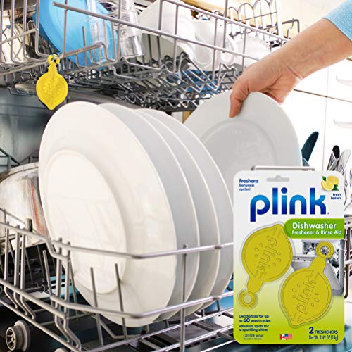 Plink Dishwasher Freshener & Rinse Aid is a Multi-Action Agent that Combines Freshening and Spot Prevention. Fresh Lemon Scent. Last Up To 60 washes per Clip. 6 Ct. - Thumbnail 5