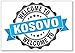 Magnete da frigorifero con illustrazione di sigillo rotondo “Welcome to Kosovo”.