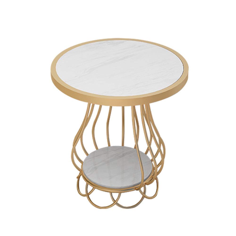 Table basse ronde en marbre pour un salon moderne et chaleureux