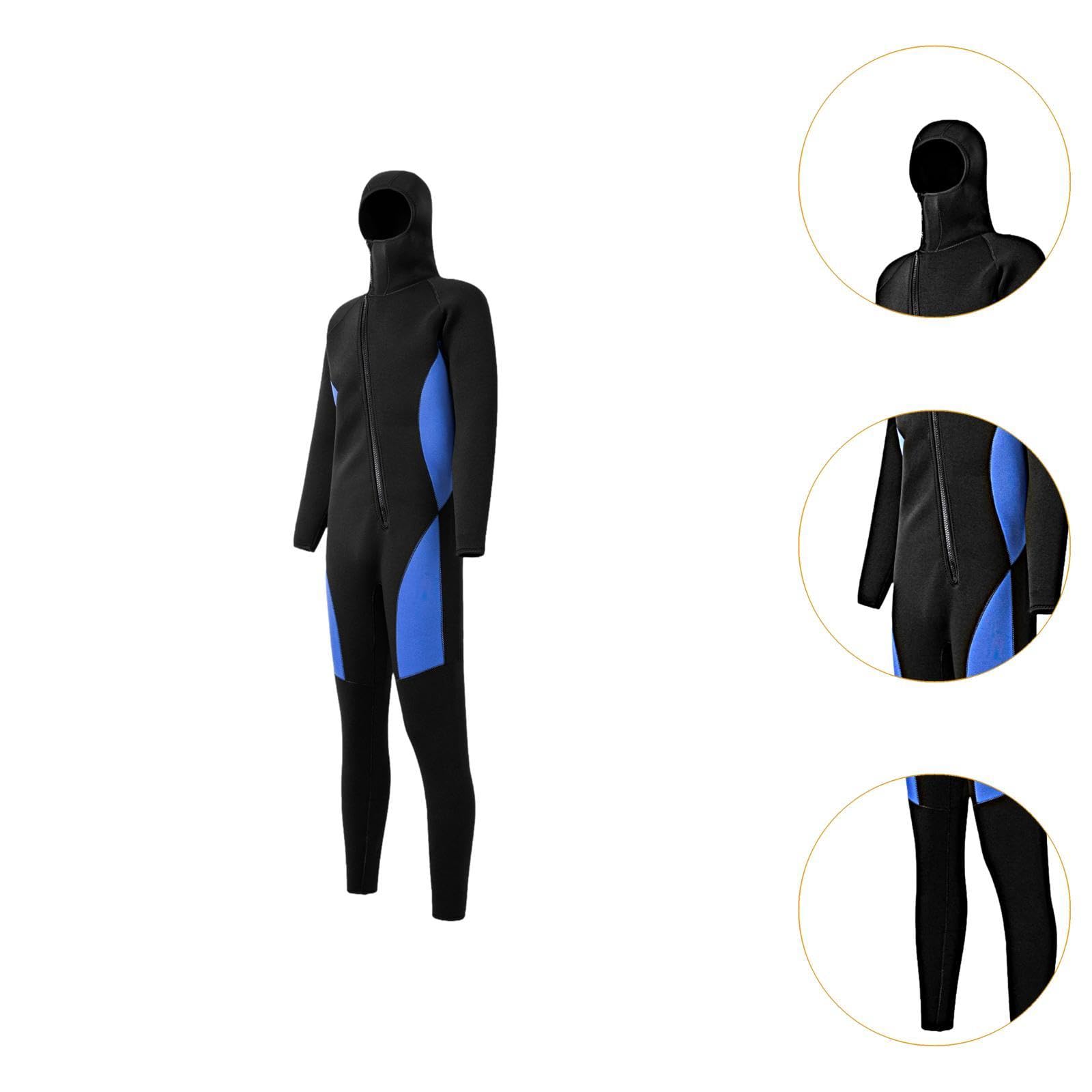 F Fityle Mute Complete 3mm Muta Uomo Donna Muta da Sub in Neoprene Cerniera Frontale Felpa con Cappuccio Snorkeling Tuta da Surf Manica Lunga