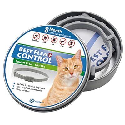 Cat Flea and Tick Collar 8 Months Protection - Adjustable Pet Flea Treatment Collar Waterproof for Cats Puppies - 33cm
