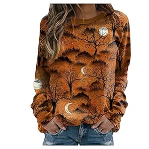Tops voor vrouwen, dames t-shirts, vrouwen Halloween print shirt lange mouwen sweatshirt losse pullover top blouse thee…