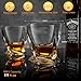 Mfacoy Old Fashioned Whiskey Glasses Set of 4 (2 Crystal Bourbon Glasses, 2 Round Big Ice Ball Molds 11 Oz Rocks Glass with Gift Box, Barware for Scotch Cocktail Rum Vodka Liquor, Gifts for Men