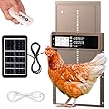 NyPots Automatic Chicken Coop Door Solar Powered, LCD Display Automatic Chicken Door with Timer & Light Sensor, Aluminum Alloy Chicken Door with Remote Control & 4 Modes