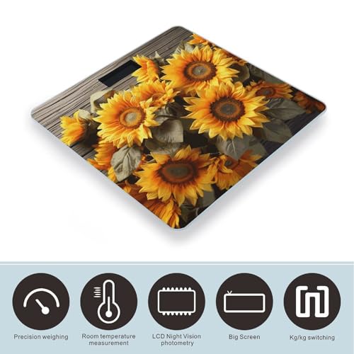 Báscula digital para baño FekiLoot con pantalla grande miniatura 3