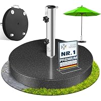 KESSER Paraguas de granito con tubo de acero inoxidable, soporte