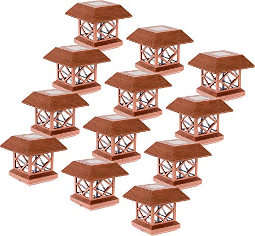 GreenLighting Outdoor Summit Solar Post Cap Light for 4x4 Wood Posts 12 Pack